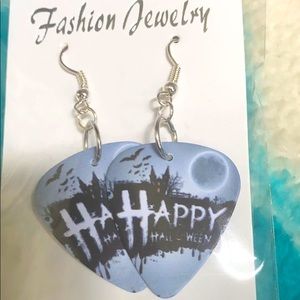 Halloween Guitar Pick Earrings